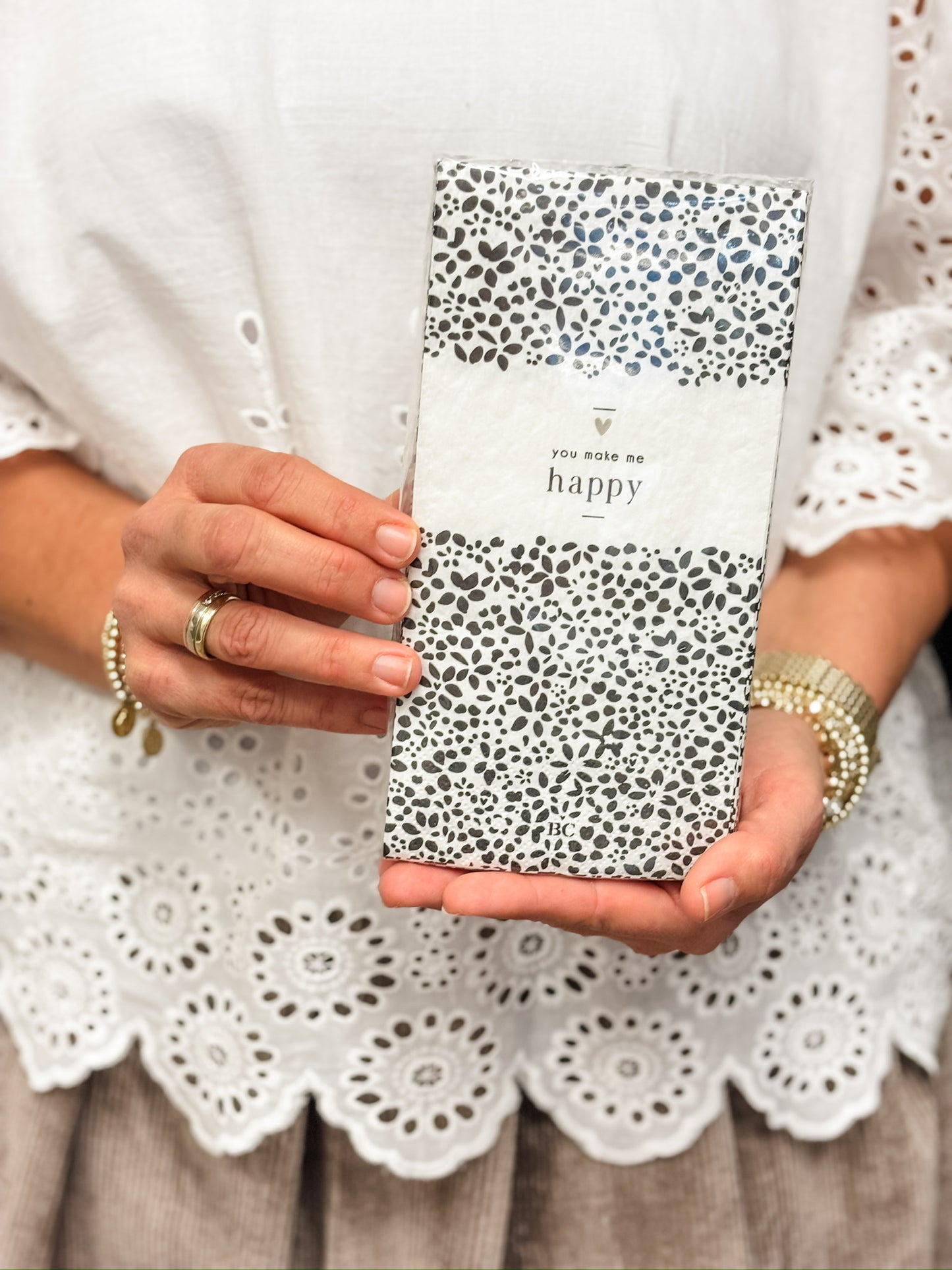 Set Bastion Collections Serviette "you make me happy"