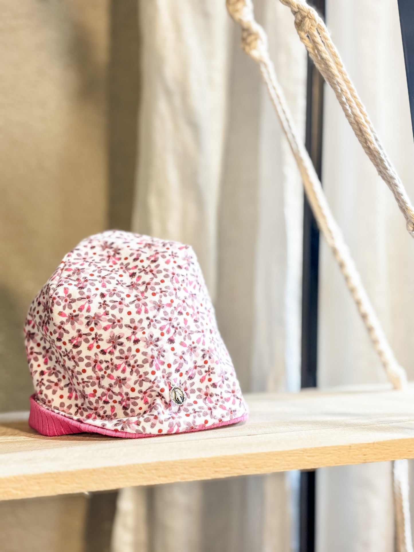 Wendehaube Blümchen rosa - pinkfarbig