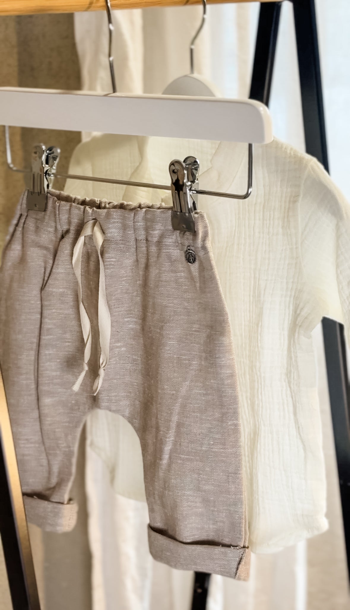Taufhose Leinen "Latte"