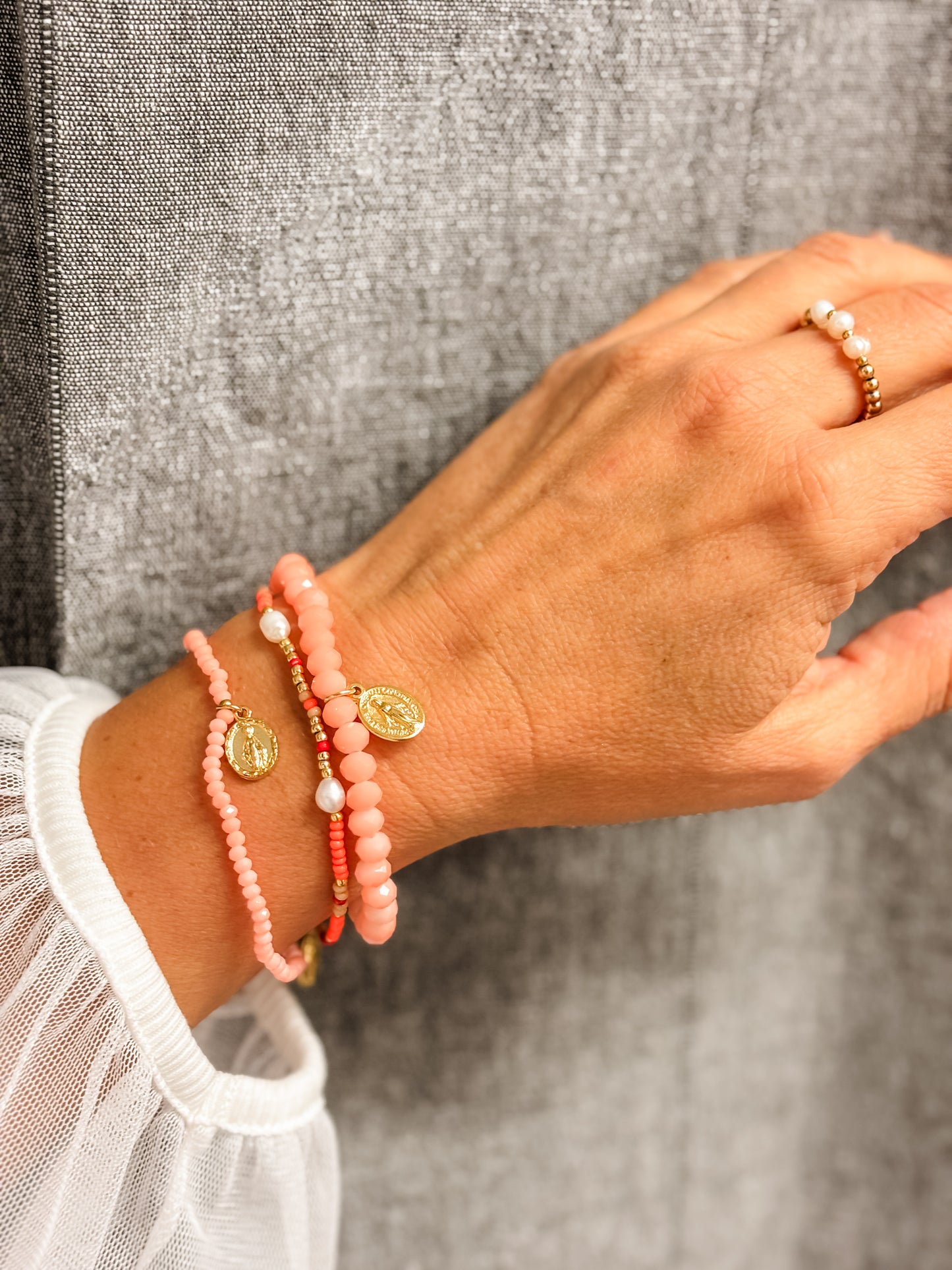 3er Set Armband Apricot