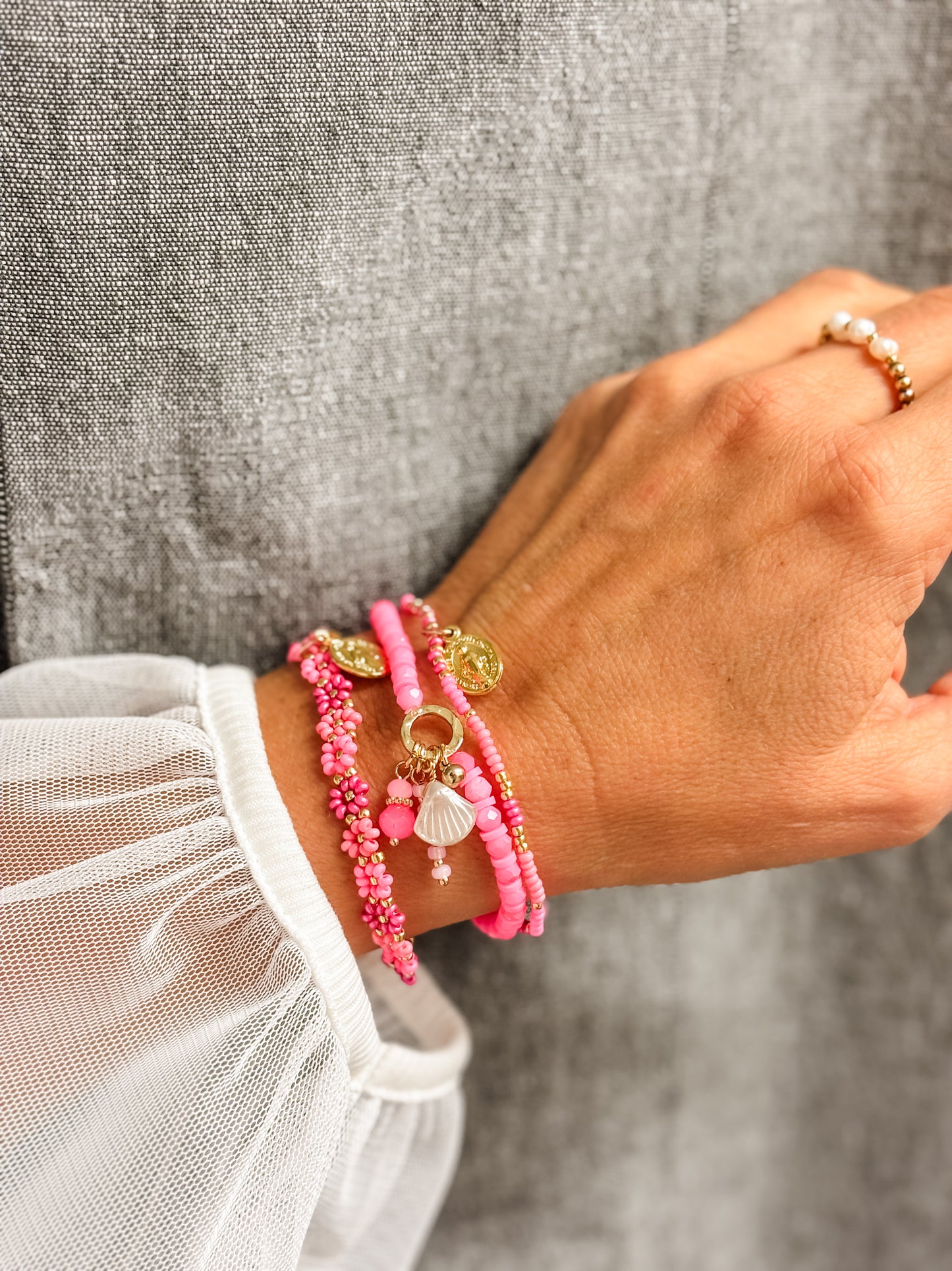 3er Set Armband Rosa