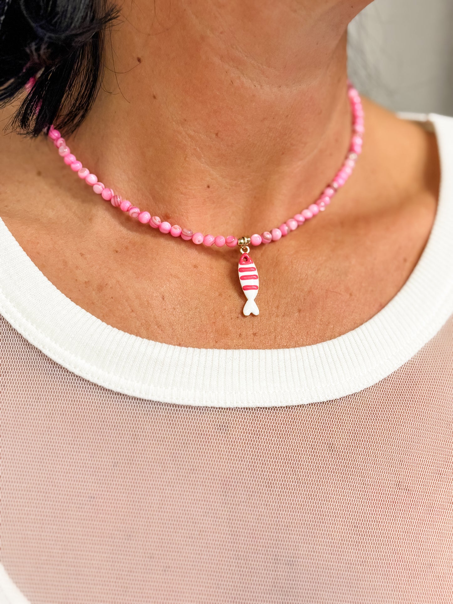 Halskette Pink Fisch