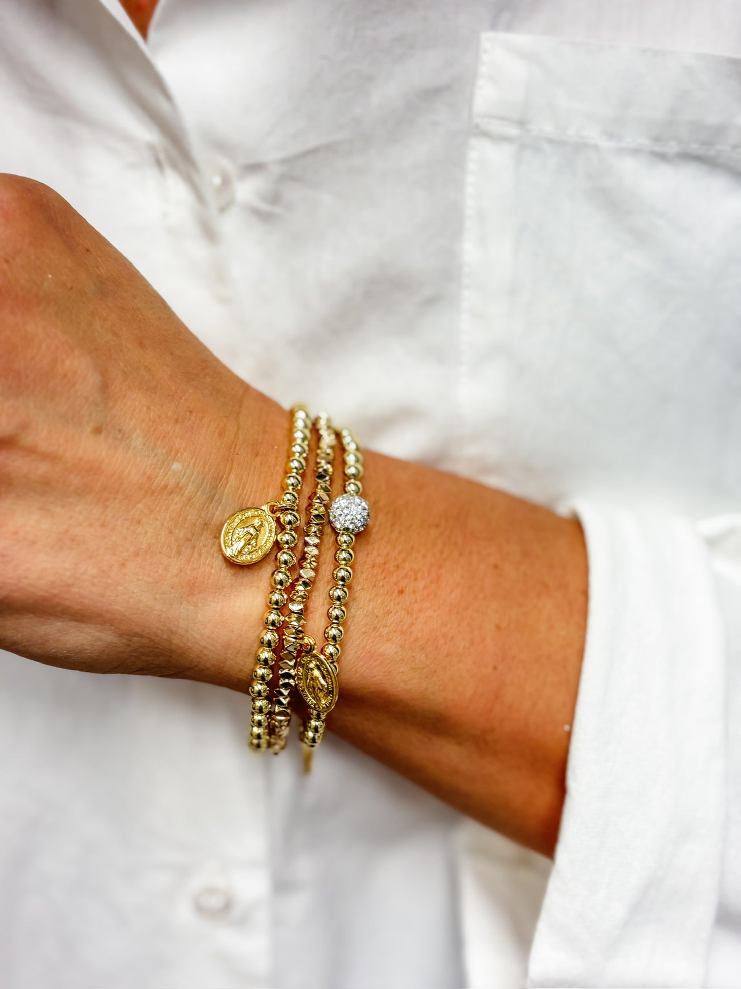 3er Set Armband Goldfarben
