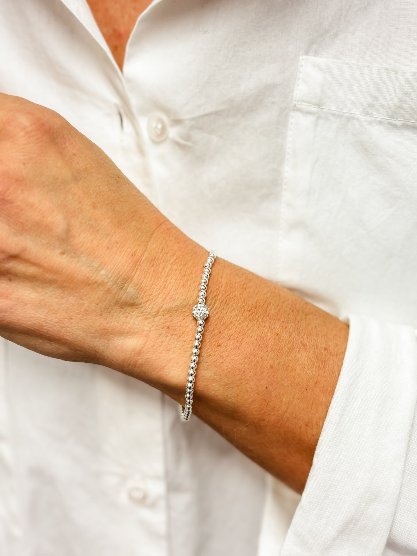 3er Set Armband Silberfarben