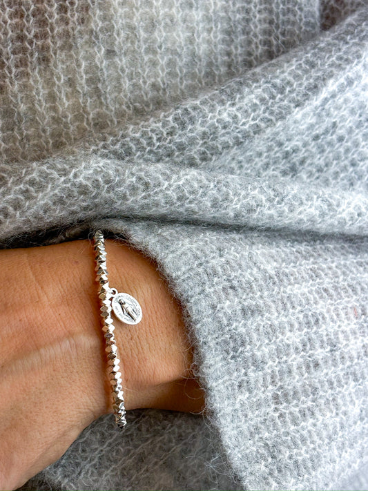 Armband Silberfarbig zart strukturiert