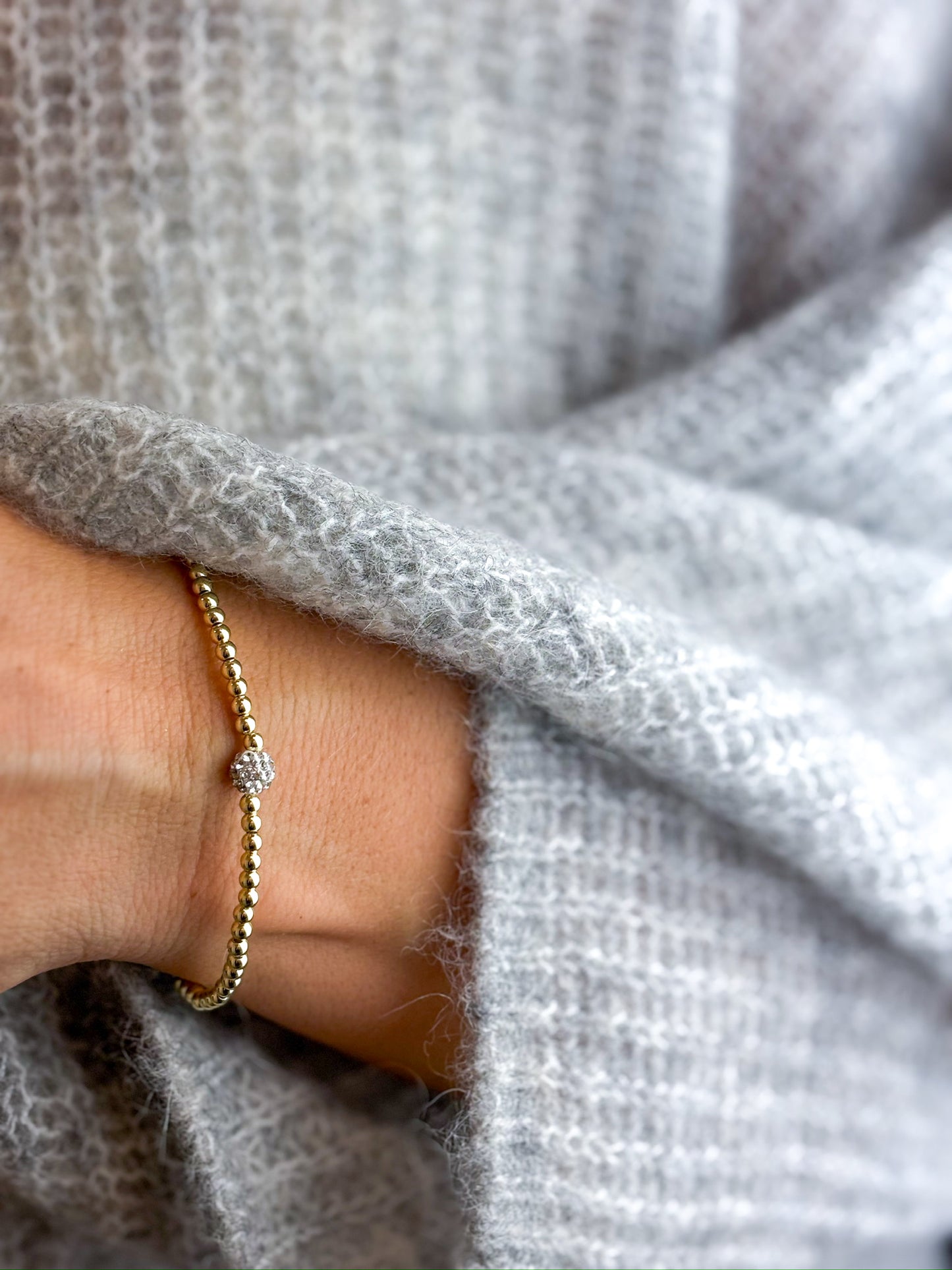 Armband Goldfarbig Glitzerkügelchen