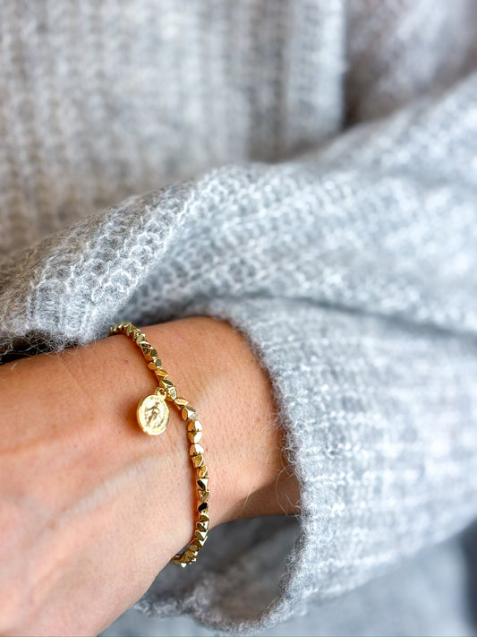 Armband Goldfarbig zart strukturiert