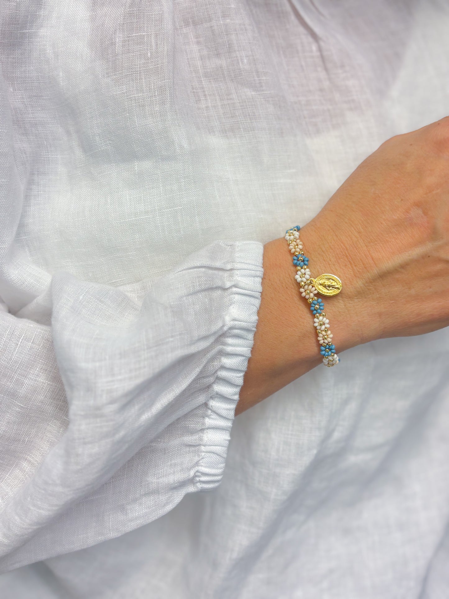 Armband Blümchen blau