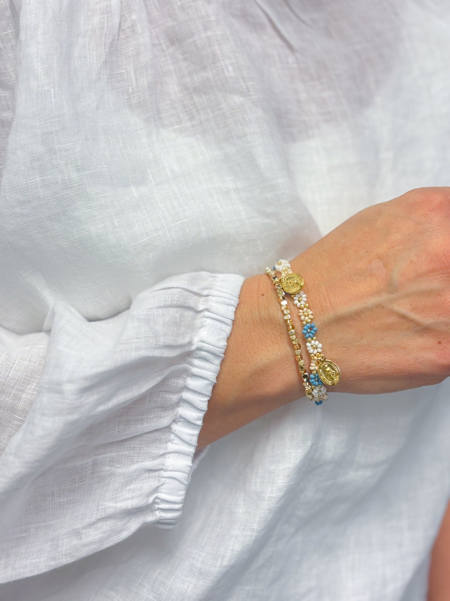 Armband Blümchen blau