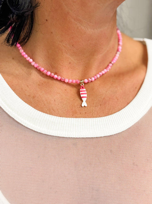 Halskette Pink Fisch