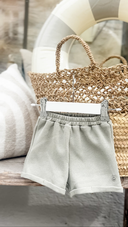 Shorts Grau gerippt