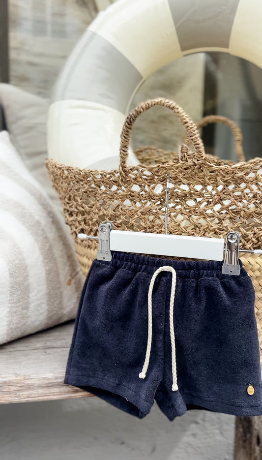 Shorts Marineblau mit Bundbändchen
